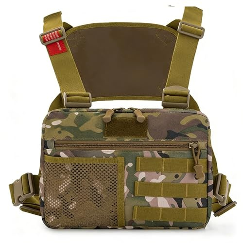 ZFFOZZ Taktische Brusttasche, EDC-Brustbeutel, 600D Nylon-Mehrzwecktasche, Ideal für Outdoor-Sportarten Camping Wandern und Jagd(Cp)