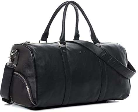 BACCINI große Reisetasche mit separatem Schuh-Fach echt Leder - Weekender Florian - Sporttasche Handgepäck mit Schultergurt - Ledertasche Herren und Damen schwarz handgefertigt