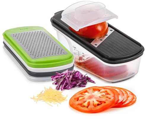 PrepWorks Grate, Slice & Store Set, One Size, Multi-Color – Versatile Food Prep Set with Storage Containers