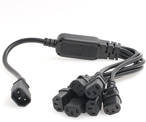 SZRMCC USV PDU Server Y Splitter Netzkabel IEC320 C14 bis 3 x C13 10A 250V Verlängerungskabel (6xC13 60cm)