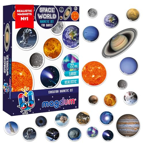 Magdum Kühlschrankmagnete für Kinder Sonnensystem, Planeten 22 PCS Lernset