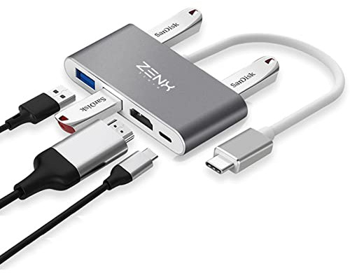 ZenXstore 6 en 1 usb c cargador adaopter hub 3.0 HDMI estación de acoplamiento para MacBook y Microsoft I 3 X. USB 2.0 I 1 x USB 3.1 I PD 3.0 1 I X HDMI I 1 x USB C. DUTCH PRODUCTO AAA CALITY