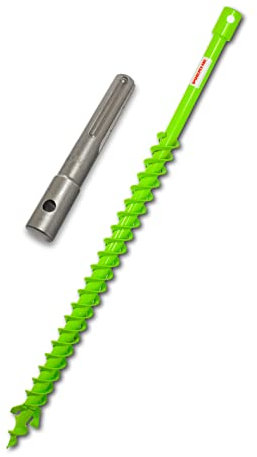 Trapano WERHE® Profi in acciaio massiccio, punta da terra per trapano a doppio albero 40 mm estremamente robusto con adattatore SDS Max - trapano a colonna trapano a pozzo punta precisa.