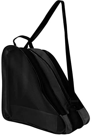 LINGSFIRE Roller Skate Bag, Breathable Ice-Skating Bag Shoulder and Top Handle Oxford Cloth Skating Bag for Women Men and Adults Roller Skate Accessories, Black, L