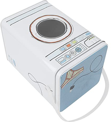 Bote de Detergente, Caja de Polvo de Lavandería de Gran Capacidad Azul Forma de Lavadora Transparente Abierta con Asa para Cápsulas de Detergente para Almacenamiento