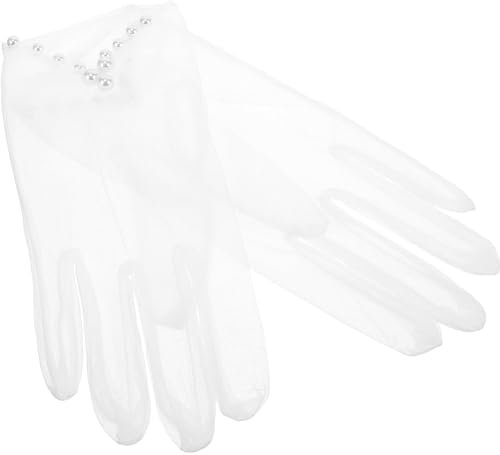 Theaque 1 Paar Hochzeit Handschuhe Mesh Braut Handschuhe Perle Brautkleid Handschuhe Hochzeit Versorgung
