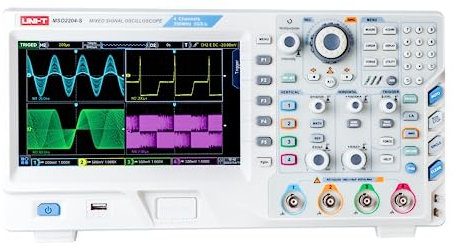 UNI-T MSO2102-S - Osciloscopio digital de fósforo con 2 canales (analógico), 16 canales (digital), 2 GSa/s, 100 MHz, 56 Mpts