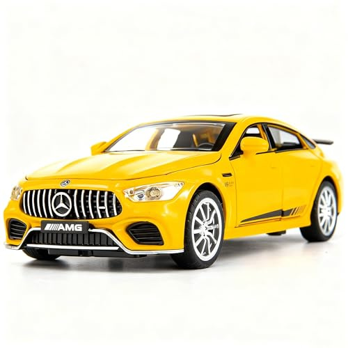 TGRCM-CZ 1/32 Diecast Auto AMG GT63 Modell Auto Pull Back mit Sound und Licht Spielzeug Auto für Jungen Mädchen Erwachsene Geschenk(Gelb)