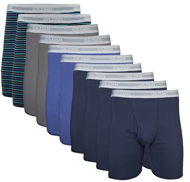 Gildan Boxershorts för män och män, vanliga ben, flerpack, boxershorts (paket med 5)