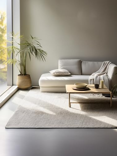 Hanse Home Jute Teppich – Natur Wohnzimmerteppich - Handgewebt & Natürlich – Boho Naturfaser Juteteppich für Wohnzimmer, Schlafzimmer, Esszimmer, Flur, Küche – Naturweiß Ivory, 160x230cm