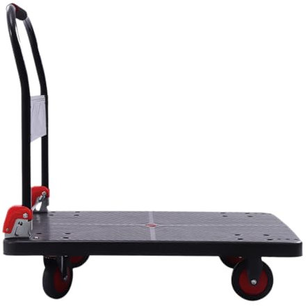 Klappbar Transportwagen Plattformwagen Handwagen Transport Aus Stahl Wagen Fracht Rollwagen Trolley Mit Luftbereifung Lenkrollen Sackkarre Klappwagen+Griff FüR GepäCk Reisen Umzug Bis 400Kg