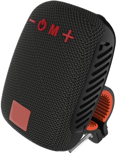 Cykel Bluetooth-högtalare, Vattentät Trådlös Styrhögtalare med FM-radio, Stöd för Dubbelparning, Handsfreesamtal, Utomhushögtalare för Cykling, Vandring, Strand, Golf (Svart)