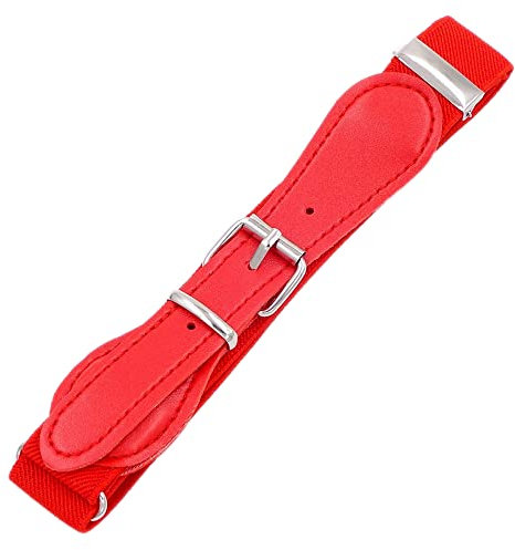 Blausky Kinder Gürtel,Einstellbarer Gürtel,Geflochtener Elastischer Gürtel,Unisex Kindergürtel,Stoffgürtel mit Metallschnalle,Verstellbare Stretchgürtel,für Jungen mädchen,2.5 cm Breit,Rot