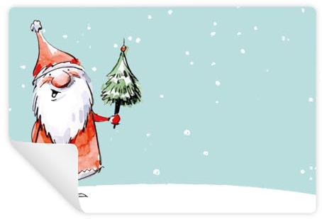 25 Weihnachtsaufkleber Nikolaus Banderole 7 4 x 5 2 cm beschreibbar für Nikolausgeschenke rot beige Premium Made in Germany Logbuch-Verlag