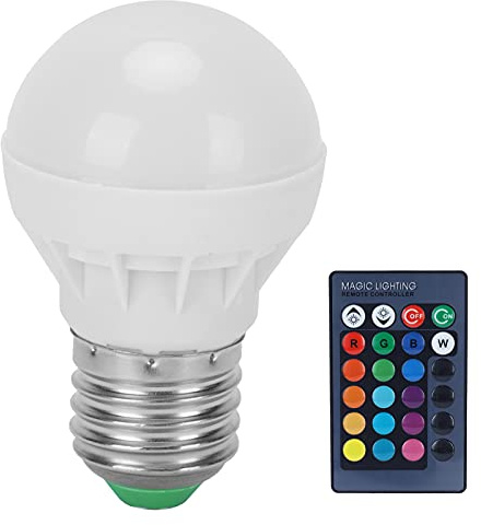 Qcwwy Lamp Bulb Remote Control Bulb Light Atmosphere Decoration Light Colorful White Light Bulb RGB, RGB Cold White Replacement Remote Controlling for Household E27, Light Bulb Rings