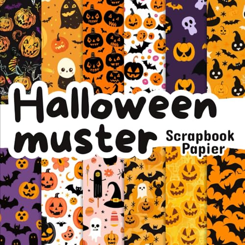 Halloween Scrapbook Papier: Beidseitig bedrucktes 8,5x8,5 dekoratives Bastelpapier für Scrapbooking, Kartenherstellung, Decoupage, Origami und andere Bastelprojekte