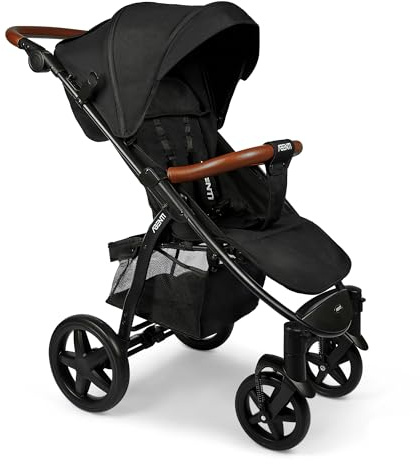 Pushchair Arezzo Pram Stroller Buggy Rain Cover Baby Compact (Black)