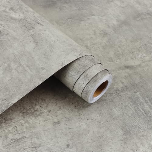 Arthome Självhäftande Tapet 40cmx3m Cement Mörkgrå Betongtapet Självhäftande Möbelfolie, Vattentät Dekorativ Vinylfilm för Studior, Kontor, Butiker, Barer, Gym, Restaurangdiskar