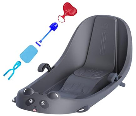 Traîneau d'hiver pour Tout-Petits, traîneau à Neige extérieur pour - Luge à Neige orientable pour d'hiver,Traîneau à Tirer pour Tout-Petits avec Corde de Traction, système de freinage intégré pour, t