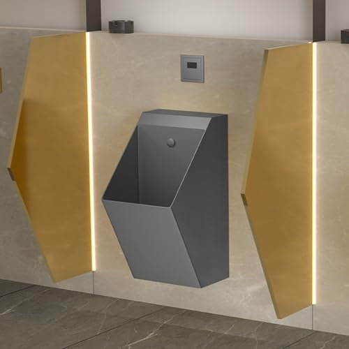 Urinoir Mural en Acier INOX 304, Urinoir à Chasse D'eau Commerciale Pour Hommes, Smart Splash à L'épreuve des Capteurs, pour Les écoles, Lieux Publics(Grey)