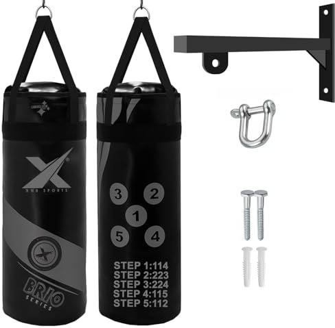 Xn8 Kids 2FT Filled Boxing Punch Bag with Bracket – Heavy Duty Hanging Bag with Punching Number Combinations, Self-Learning for Boxing, Kickboxing, MMA, Muay Thai, Karate & Grappling for Boys & Girls