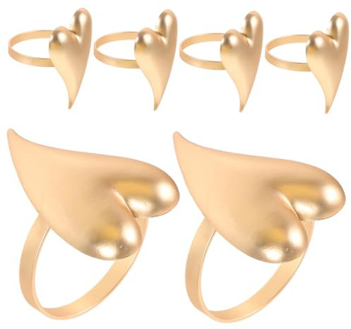 Garneck 3 Sätze Liebe Serviettenschnalle Hochzeit Serviettenringe Henne Gäste Hochzeitsdeko Bürodeko Esstisch Geschirrtücher Serviettenring Halter Tischversorgung Metall Golden 6 Stück * 3