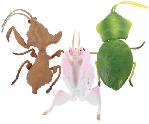 Vaguelly 3stücke Teiliges Realistisches Mantis Modell Simulierte Insektenfiguren Für Kinderzimmer Pädagogisches Spielzeug Kreativität Und Intelligenz Sichere Kunststofffigur Für