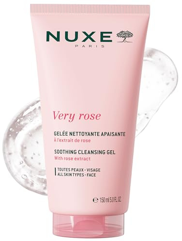 Nuxe Very Rose Soothing Cleansing Gel 150ml, Gentle Face Wash with Rose Extract, Hydrating & Soothing Cleanser for All Skin Types, Removes Impurities Without Drying