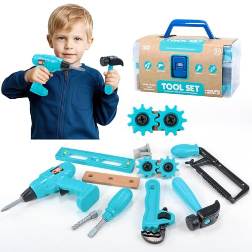 GAIETYDIY Kids Tool Set – Pretend Play Toddler Tool Set with Tool Box