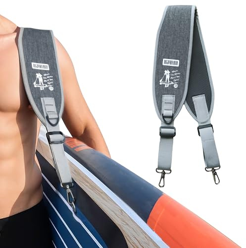 Niphean SUP Tragegurt, Stand up Paddle Zubehör für Paddle Board, Freihändig Verstellbarer SUP Schultergurt für Stand Up Paddling Board, Kayak, Surfbrett Tragegurt mit Gepolsterter Schulterauflage