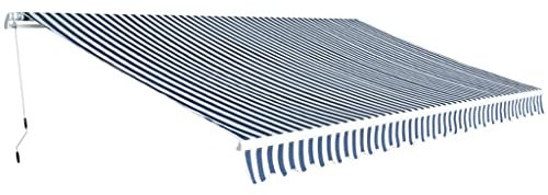 Xichuzi Gelenkarmmarkise, Balkon Markise, Sonnenschutz, Balkon überdachung, Sonnenmarkise, Terrassen-markisen, 500 cm Blau/Weiß