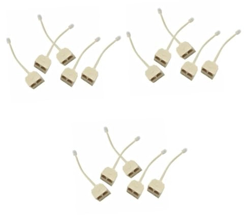 DOITOOL 3 Set Cavo Adattatore Di Prolunga Per Telefono Fisso Adattatore Maschio-Femmina Convertitore Per Fissa Da Parete Per Telefono Splitter Per Spina 5 pezzi*3