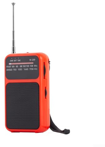 Cloudpower Radio portatil pequeña de Bolsillo con Transistor de batería Mini Radio Am, FM Digital portatil pequeña radios de transistores compacta Funciona con Pilas(Rojo)