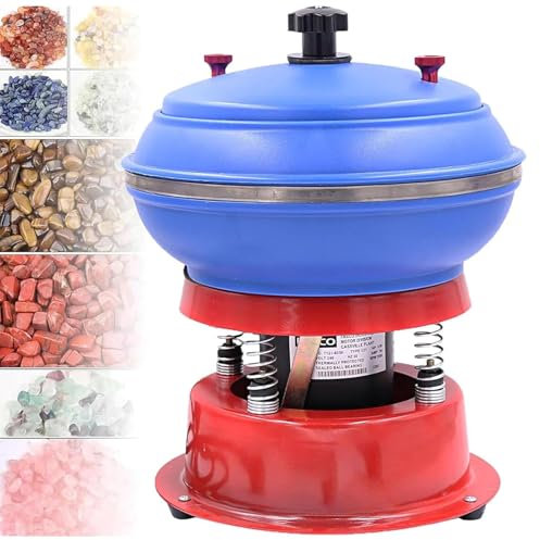 TsoLay Pulidora Vibratoria Eléctrica, Pulidora Vibratoria para Joyería De 90 W, Pulidora Vibratoria De Roca De 3.5 L, Vibración Uniforme, para Esmerilado Y Pulido De Jade Y Accesorios De Joyería