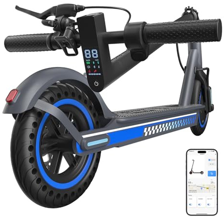 Electric Scooter for Adults Foldable Commuter Scooter 8.5 Honeycomb Solid Tire, E Scooter Adult Max 21 Miles Long Range, UL2272 Certified, Dual Braking System (EABS+Disc) APP Control Cruise Control