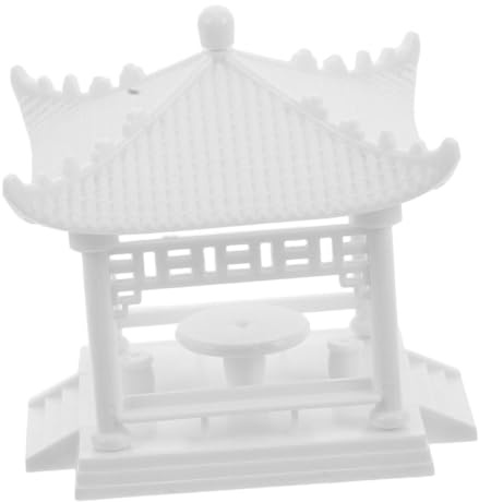 TOYANDONA Maqueta del Pabellón Miniatura De Plástico para Decoración De Jardín Modelo Arquitectónico Realista para Escenas De Maqueta De Parque y Color Blanco