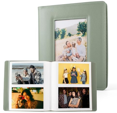 MUZIRI KINOKOO Álbum de fotos de tapa dura con 160 bolsillos para fotos de 4 x 6 pulgadas, piel sintética, gran capacidad, para fotos de 6 pulgadas, álbum de fotos conmemorativo de boda, aniversario