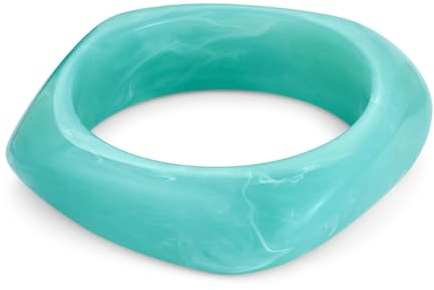 TOVABA Harz Armreif Damen – Türkiser Harz Bangle, Farbecht & Leicht, Moderner Quadratischer Armreifen Für Alltag & Feste, Stapelbar, Geschenk Für Frauen