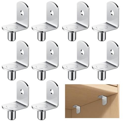 60 Pcs Shelf Pins 5 mm L Shaped Metal Cabinet Cupboard Support Pegs