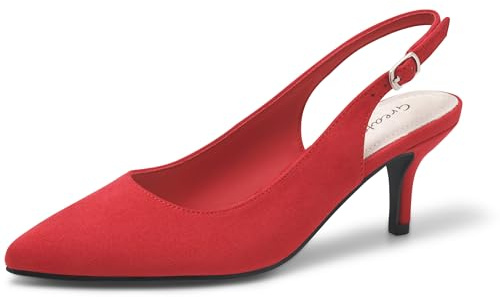 Greatonu Slingback Donna Scarpe Eleganti Decollete con Tacco Medio a Gattino e Punta