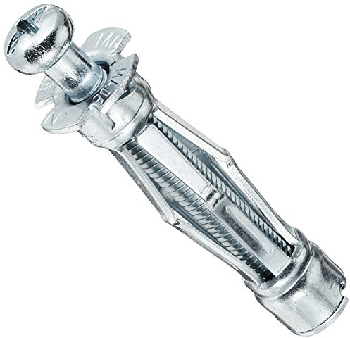 Molly M18150PB-XJ Chevilles métalliques 50 pièces 6x50 mm + vis - matériaux creux - conditionnement Pro, Gris, Set de 100 pièces