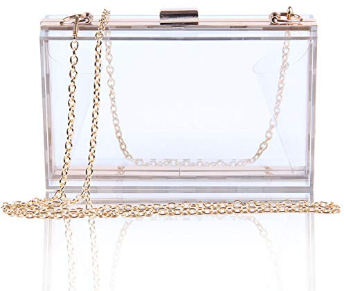 EVEOUT Frauen Acryl modisch transparent Abend Kupplungen Abendtasche Transparent Gelee Handtasche Cross Body Purse Tasche Damen Geschenk, Klassische Acrylbox – transparent, one size, Crossbody