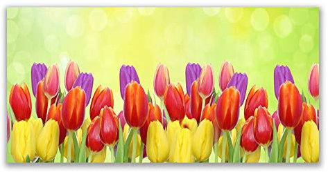Tulup Acrylic Glass Print 120x60cm Wall Art - Wall Picture Plastic Acrylic Glass - Tulips Floral