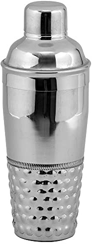 Kosma Shaker da cocktail in acciaio inox con finitura martellata con effetto bolla, mixer da cocktail con tappo Jigger | shaker per bibite Martini | Bicchieri (taglia - 750 ml)