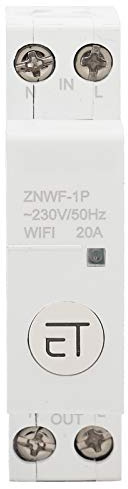 Commutateur à distance intelligent commutateur de minuterie de disjoncteur WIFI intelligent pour boîte de distribution 1P Interrupteur de disjoncteurs miniatures AC230V 50Hz IP20 (1P 20A)