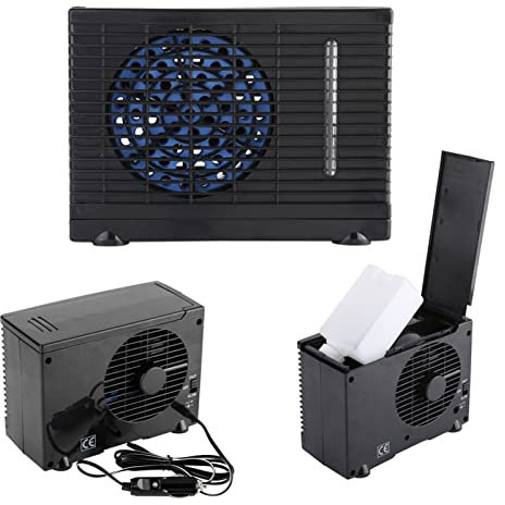 Ejoyous 12V Mini Klimaanlage Auto Ventilator, Einstellbarer tragbarer Lüfter Heizung Fenster Entfroster mit Zwei Geschwindigkeiten und Zigarettenanzünder-Kabel für Auto-PKW-LKW zu verwenden