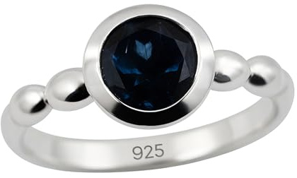London Blautopas Edelstein Bubble Sterling Silber ring