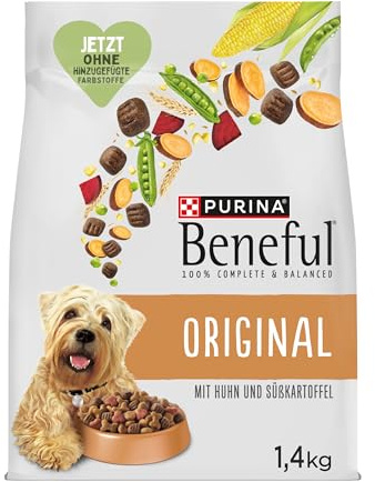 Beneful Original Hundefutter trocken, mit Huhn und Süßkartoffel, 6er Pack (6 x 1,4kg)