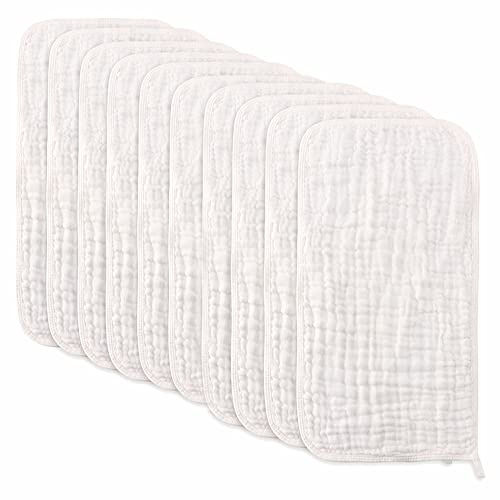 norinori Spucktücher Baby Mullwindeln 10er Pack mit Neugeborene Mulltücher 100% Baumwolle Weiche Spucktuch Saugstark 25x50cm Unisex