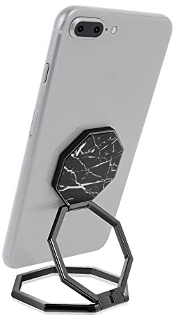 cobee Handy Ringhalter Fingerständer, 360° drehbarer Metall Handy Rückseitengriff, Faltbarer Handy Ständer Verstellbarer Handyhalter kompatibel mit den meisten Smartphones (Schwarze Marmorierung)